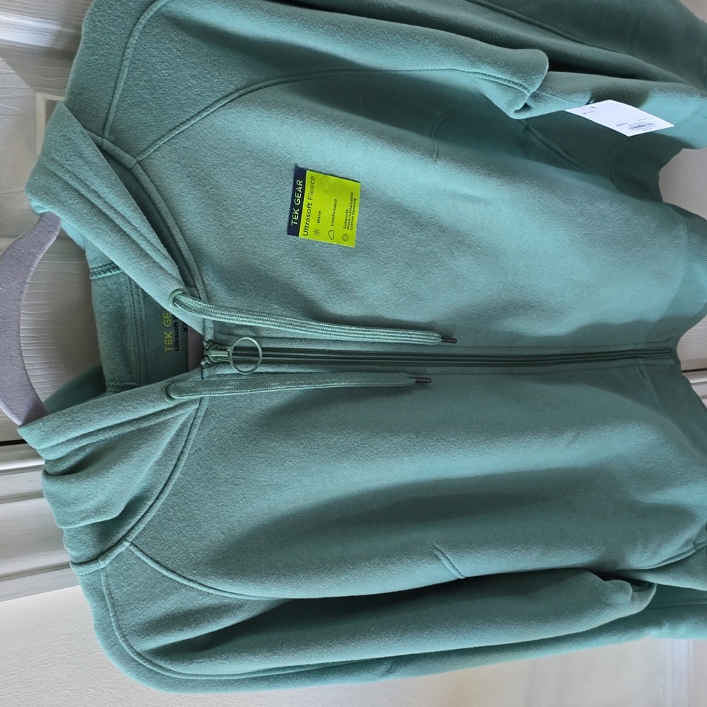 TEK GEAR WOMEN'S PLUS SIZE GREEN FRONT ZIP HOODIE SIZE XXL